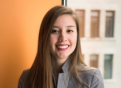 a woman smiling at camera